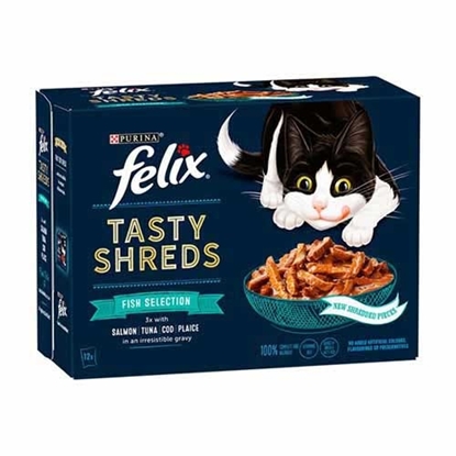 Picture of Purina Felix Tasty Shreds Fish Selection 12 X80gr